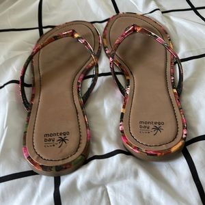 Flip flop sandals | color: brown and floral | Size: 9